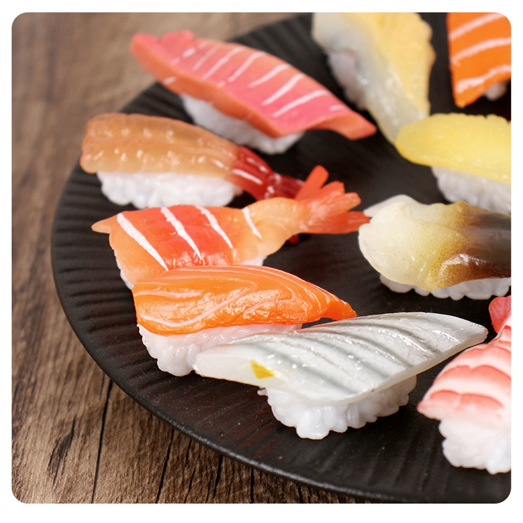 Car Accessories Xmas Gifts - Simulated Japanese Sushi Keychain Funny PVC