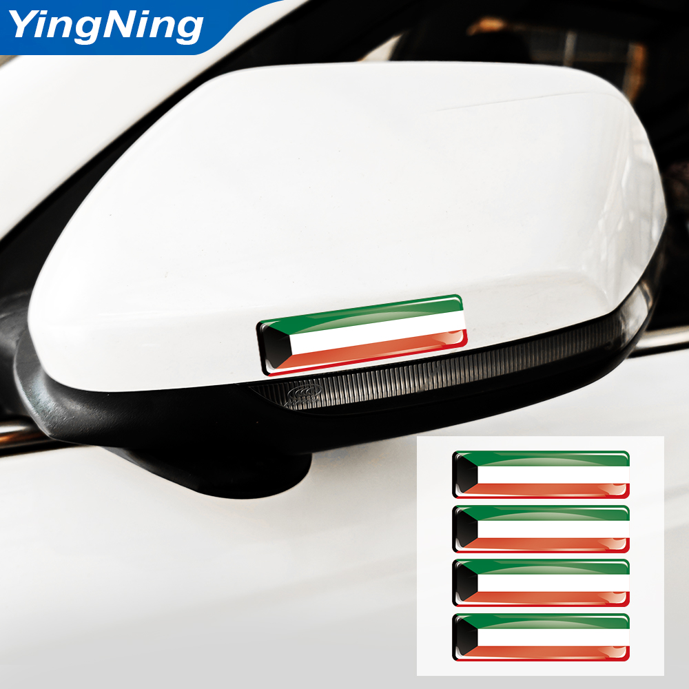 4PCS Kuwait Flag Sticker Epoxy - Car Accessories Kuwait review and price