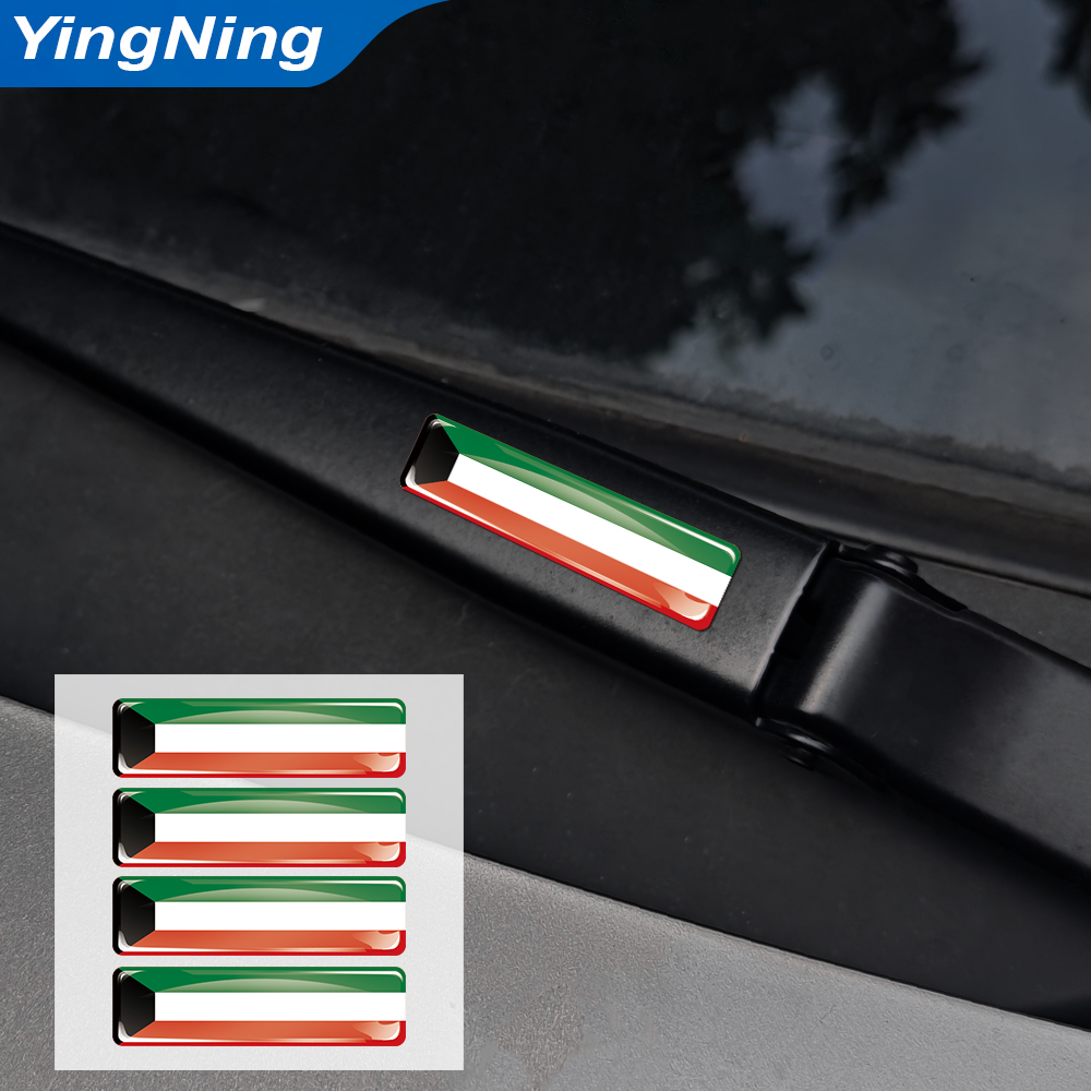 4PCS Kuwait Flag Sticker Epoxy - Car Accessories Kuwait review and price