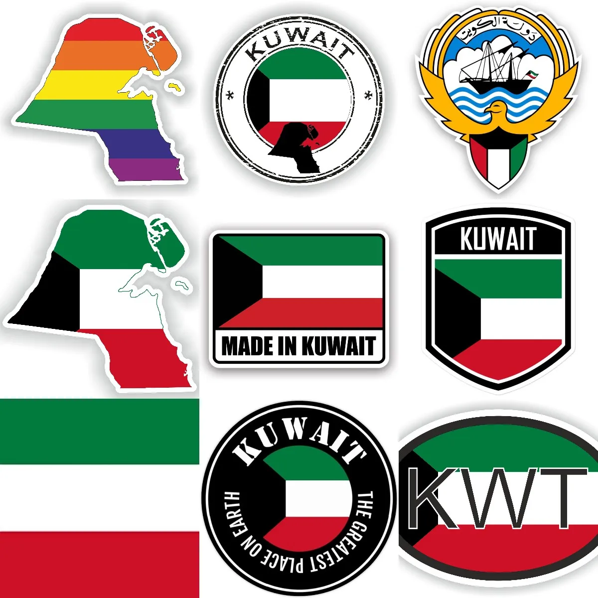 KWT Kuwait Flag Map National E - Car Accessories Kuwait review and price