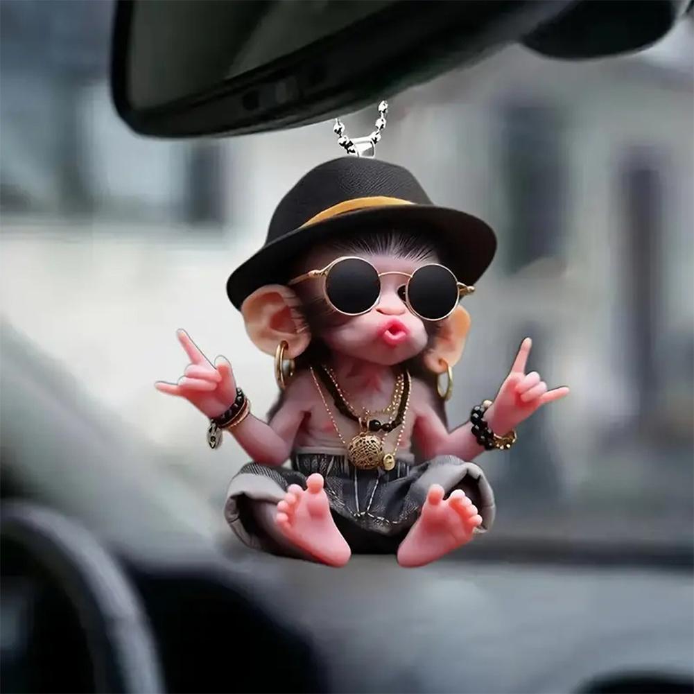 Monkey Keychain Creative Carto - Car Accessories Xmas Gifts review and price