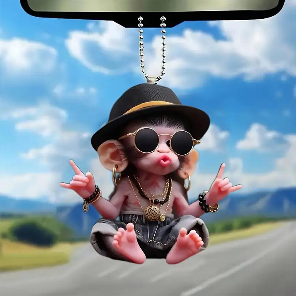 Monkey Keychain Creative Carto - Car Accessories Xmas Gifts review and price