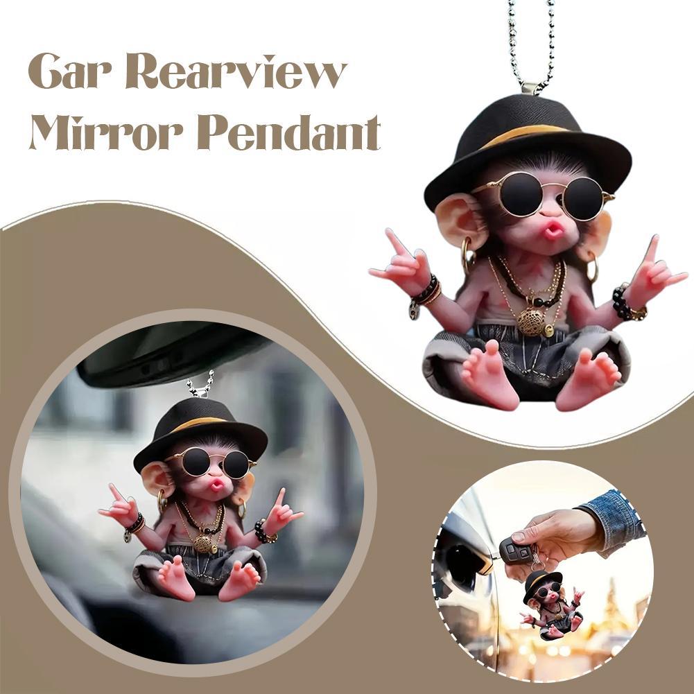 Monkey Keychain Creative Carto - Car Accessories Xmas Gifts review and price