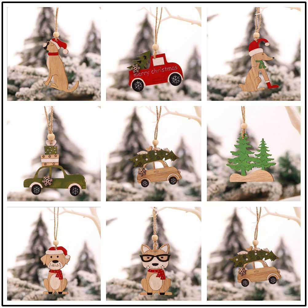 8 PCS christmas pendant  woode - Car Accessories Xmas Gifts review and price