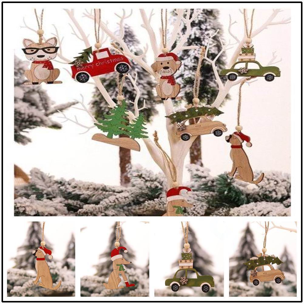 8 PCS christmas pendant  woode - Car Accessories Xmas Gifts review and price