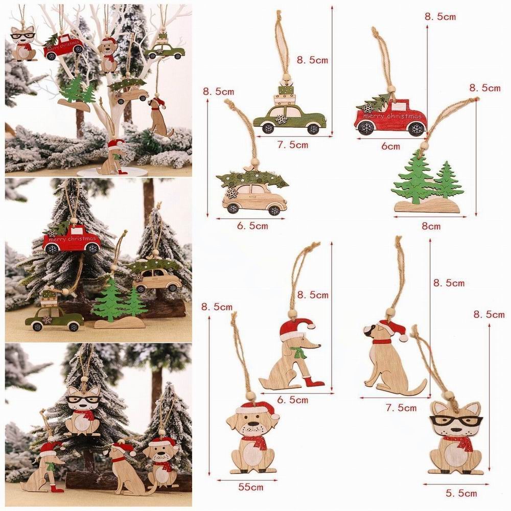 8 PCS christmas pendant  woode - Car Accessories Xmas Gifts review and price